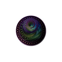 Oz The Great With Technicolor Fractal Rainbow Golf Ball Marker by jayaprime