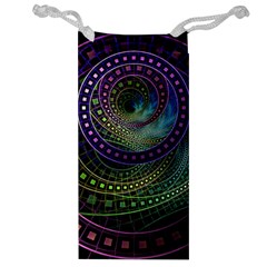 Oz The Great With Technicolor Fractal Rainbow Jewelry Bag by jayaprime