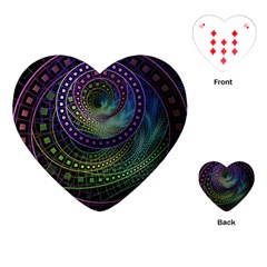 Oz The Great With Technicolor Fractal Rainbow Playing Cards (heart)  by jayaprime