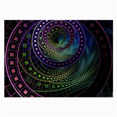 Oz The Great With Technicolor Fractal Rainbow Large Glasses Cloth (2-side) by jayaprime