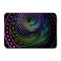 Oz The Great With Technicolor Fractal Rainbow Plate Mats by jayaprime