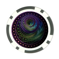 Oz The Great With Technicolor Fractal Rainbow Poker Chip Card Guard by jayaprime