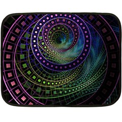 Oz The Great With Technicolor Fractal Rainbow Fleece Blanket (mini) by jayaprime