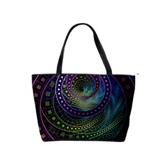 Oz The Great With Technicolor Fractal Rainbow Shoulder Handbags by jayaprime