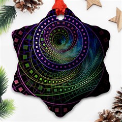 Oz The Great With Technicolor Fractal Rainbow Ornament (snowflake) by jayaprime