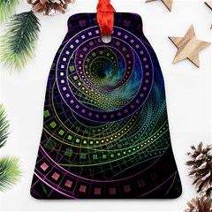 Oz The Great With Technicolor Fractal Rainbow Bell Ornament (two Sides) by jayaprime