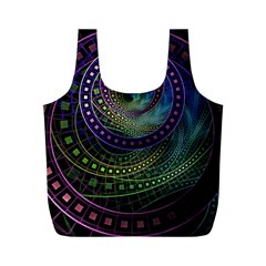 Oz The Great With Technicolor Fractal Rainbow Full Print Recycle Bags (m)  by jayaprime