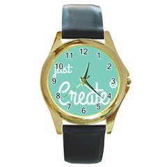 Bloem Logomakr 9f5bze Round Gold Metal Watch by createinc