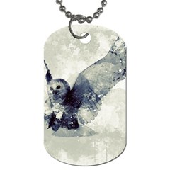 Cute Owl In Watercolor Dog Tag (one Side) by FantasyWorld7