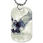 Cute Owl In Watercolor Dog Tag (One Side) Front