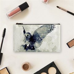 Cute Owl In Watercolor Cosmetic Bag (small)  by FantasyWorld7