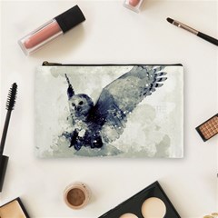 Cute Owl In Watercolor Cosmetic Bag (medium)  by FantasyWorld7