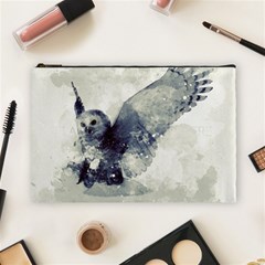 Cute Owl In Watercolor Cosmetic Bag (large)  by FantasyWorld7