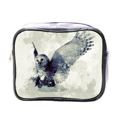 Cute Owl In Watercolor Mini Toiletries Bags by FantasyWorld7