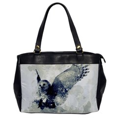 Cute Owl In Watercolor Office Handbags by FantasyWorld7