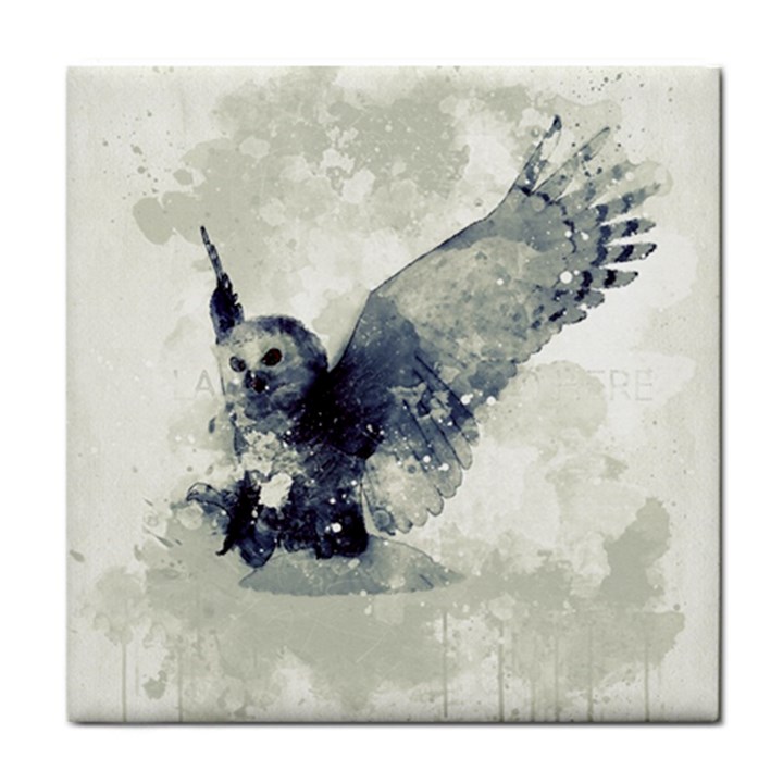 Cute Owl In Watercolor Tile Coasters