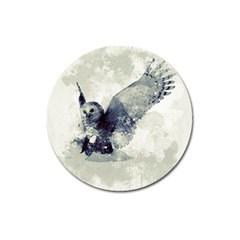 Cute Owl In Watercolor Magnet 3  (round) by FantasyWorld7