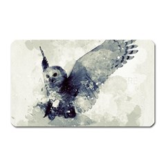 Cute Owl In Watercolor Magnet (rectangular) by FantasyWorld7