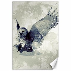 Cute Owl In Watercolor Canvas 24  X 36  by FantasyWorld7