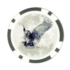 Cute Owl In Watercolor Poker Chip Card Guard (10 Pack) by FantasyWorld7