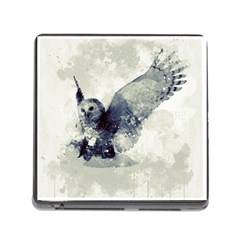 Cute Owl In Watercolor Memory Card Reader (square) by FantasyWorld7