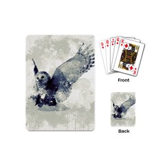 Cute Owl In Watercolor Playing Cards (mini)  by FantasyWorld7