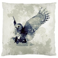 Cute Owl In Watercolor Standard Flano Cushion Case (one Side) by FantasyWorld7