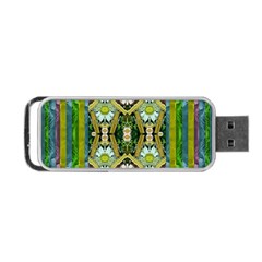 Bread Sticks And Fantasy Flowers In A Rainbow Portable Usb Flash (one Side) by pepitasart