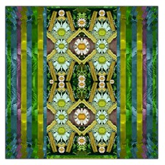 Bread Sticks And Fantasy Flowers In A Rainbow Large Satin Scarf (square) by pepitasart