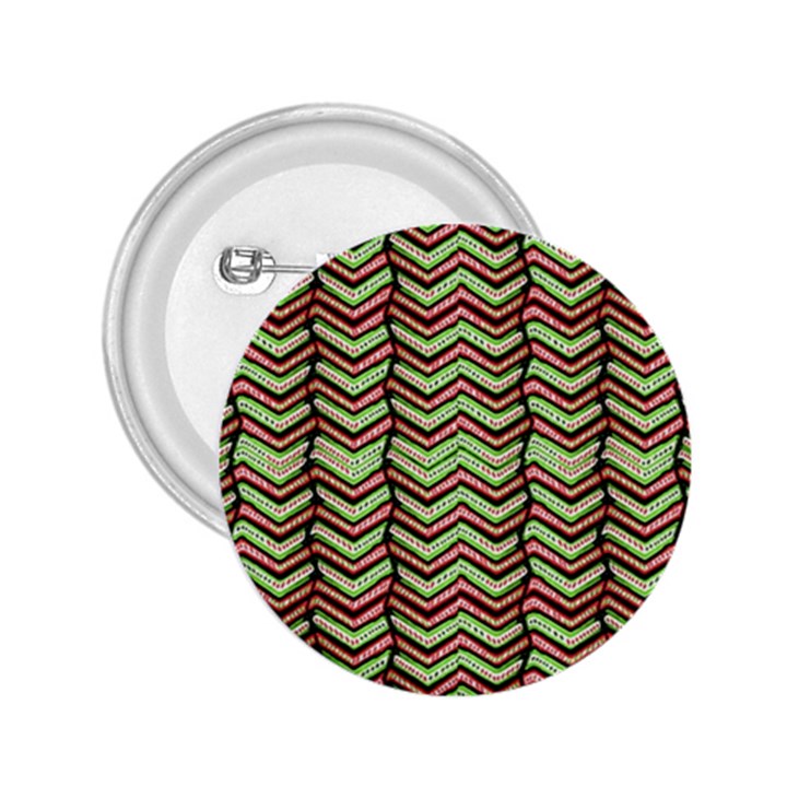 Zig Zag Multicolored Ethnic Pattern 2.25  Buttons