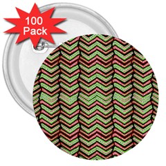 Zig Zag Multicolored Ethnic Pattern 3  Buttons (100 Pack)  by dflcprintsclothing