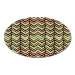 Zig Zag Multicolored Ethnic Pattern Oval Magnet Front