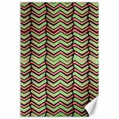 Zig Zag Multicolored Ethnic Pattern Canvas 12  X 18   by dflcprintsclothing