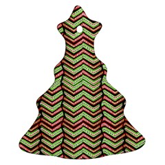 Zig Zag Multicolored Ethnic Pattern Ornament (christmas Tree) 