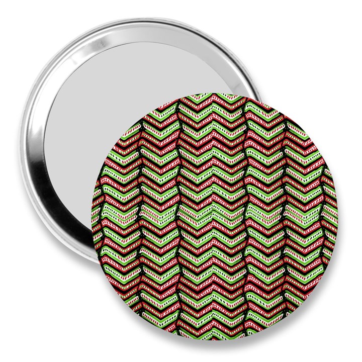 Zig Zag Multicolored Ethnic Pattern 3  Handbag Mirrors