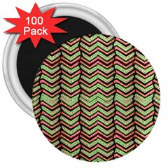 Zig Zag Multicolored Ethnic Pattern 3  Magnets (100 Pack) by dflcprintsclothing