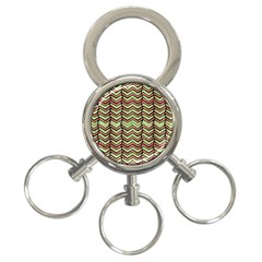 Zig Zag Multicolored Ethnic Pattern 3-ring Key Chains