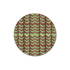 Zig Zag Multicolored Ethnic Pattern Magnet 3  (round) by dflcprintsclothing