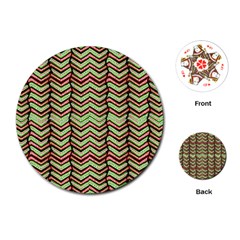 Zig Zag Multicolored Ethnic Pattern Playing Cards (round)  by dflcprintsclothing