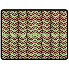 Zig Zag Multicolored Ethnic Pattern Fleece Blanket (large)  by dflcprintsclothing