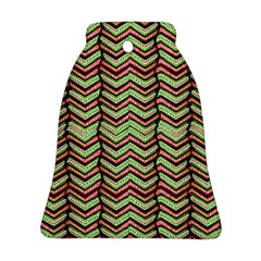 Zig Zag Multicolored Ethnic Pattern Bell Ornament (two Sides) by dflcprintsclothing