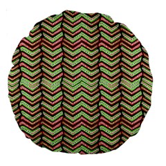 Zig Zag Multicolored Ethnic Pattern Large 18  Premium Round Cushions by dflcprintsclothing