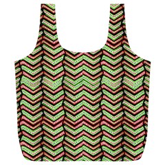 Zig Zag Multicolored Ethnic Pattern Full Print Recycle Bags (l) 