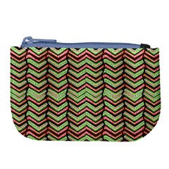 Zig Zag Multicolored Ethnic Pattern Large Coin Purse by dflcprintsclothing