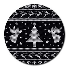 Ugly Christmas Sweater Round Mousepads by Valentinaart