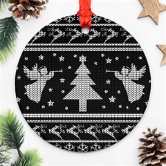 Ugly Christmas Sweater Ornament (round) by Valentinaart