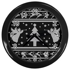 Ugly Christmas Sweater Wall Clocks (black) by Valentinaart