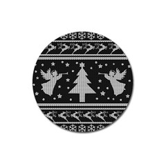 Ugly Christmas Sweater Magnet 3  (round) by Valentinaart