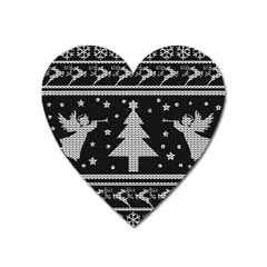 Ugly Christmas Sweater Heart Magnet by Valentinaart