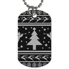 Ugly Christmas Sweater Dog Tag (one Side) by Valentinaart